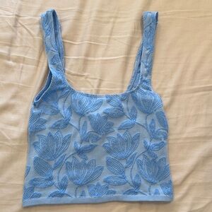 Anthropologie Light Blue Textured Knit Top